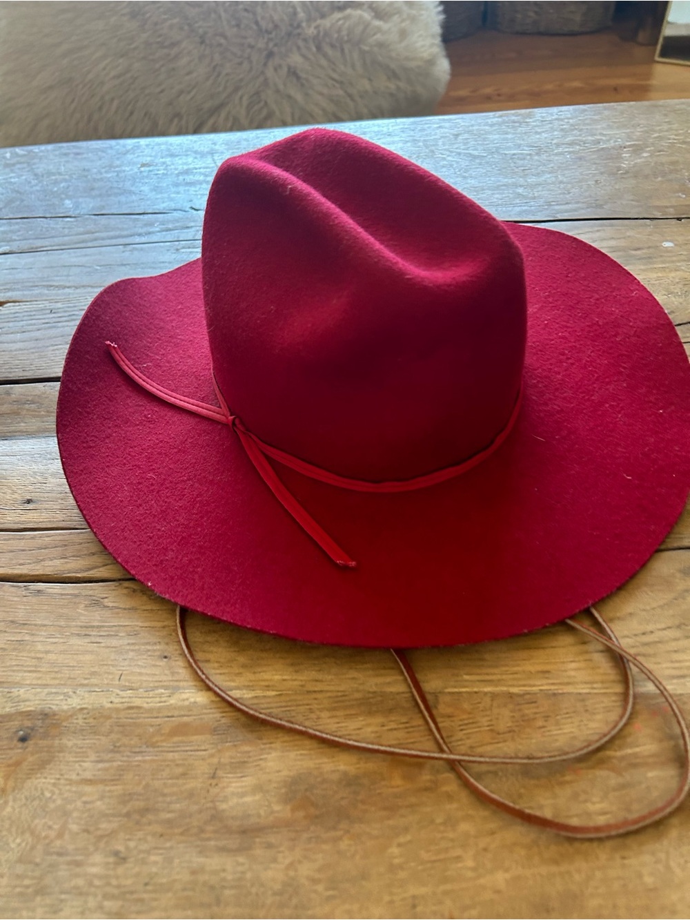STETSON Red western felt cowboy ridin Hat Classic Wide Brim w xs youth fit 6 3/4
